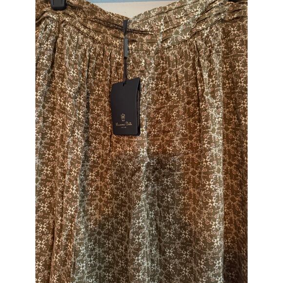 NWT Massimo Dutti Wool Blend Floral Print Pleated Midi Skirt Size S - Picture 3 of 6